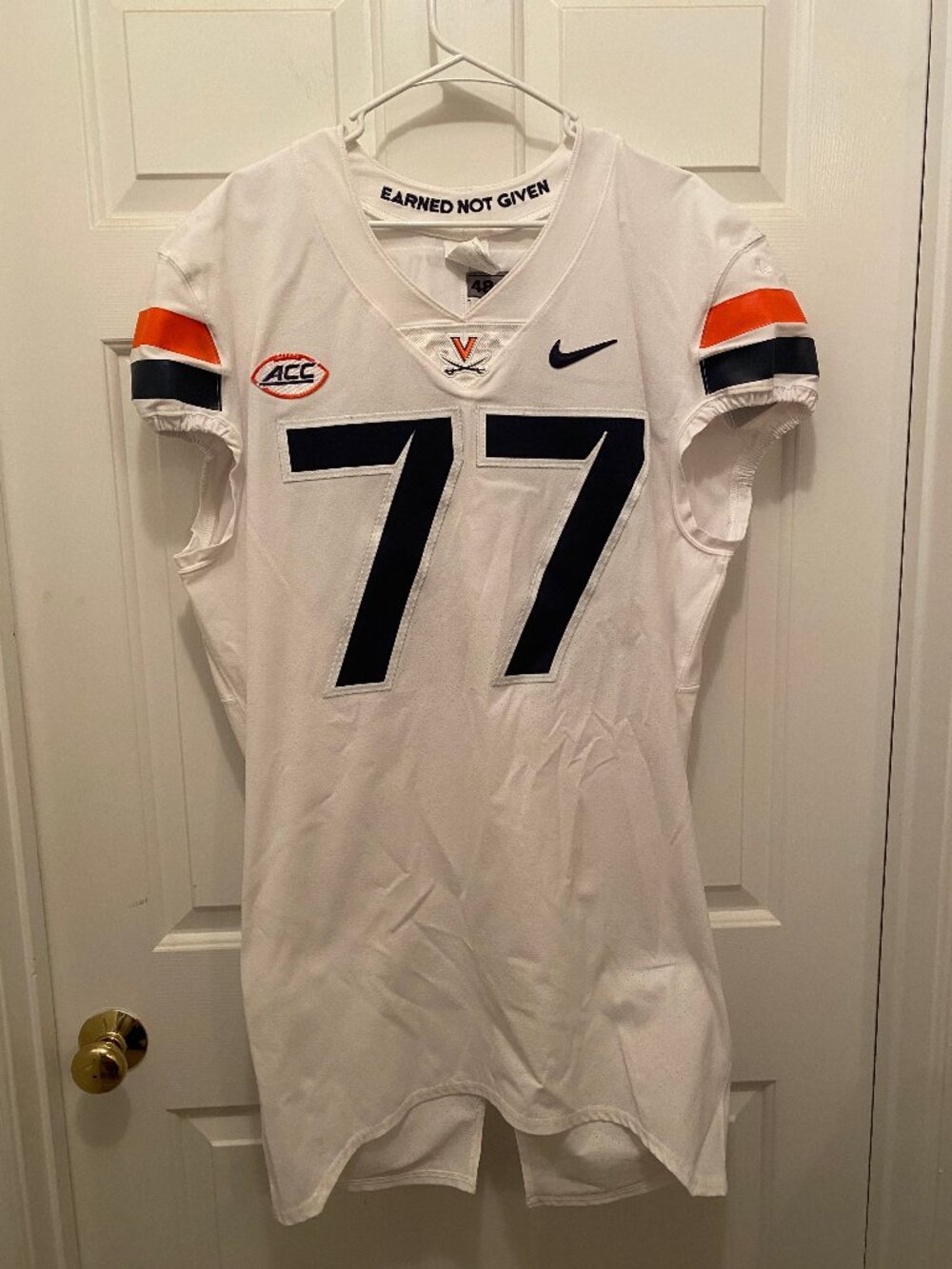 Virginia UVA Cavaliers Noah Josey Football Team Issue Nike White Blue Jersey